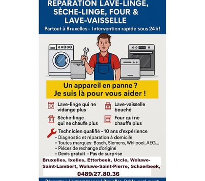 Artisans - dépannages - Photos Vivastreet Réparateur électroménager, dépannage Bruxelles