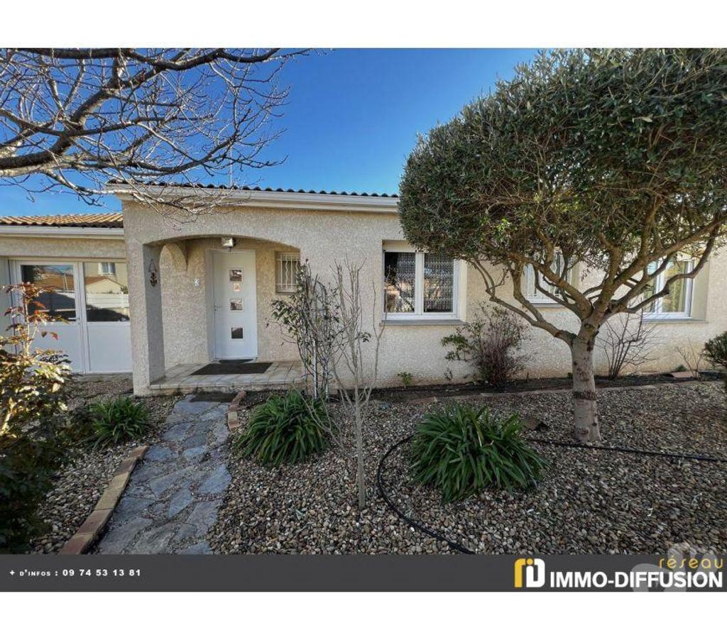 Villa de plain pied avec jardin à Marseillan - Quartier calme en bordure d'étang - Surface habitable de 97m² - 3 chambres - Garage/atelier - Prix : 339000€