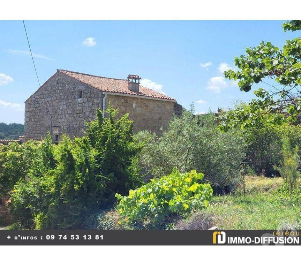 Maison en pierre de pays 80m², 10min des Vans avec terrasse et terrain de 900m² - Réf 2223