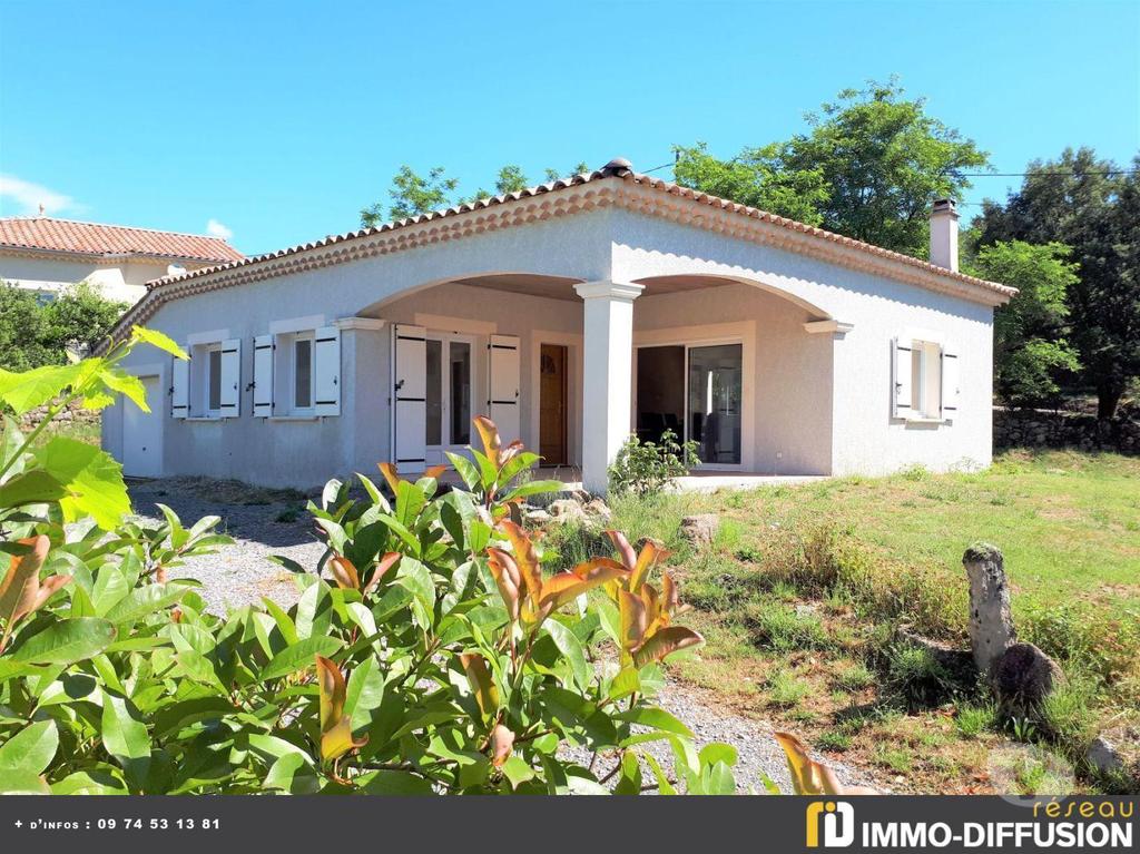 Maison de plain pied à vendre à Les Vans - 2 chambres et garage - Terrain clos de 1100m² - Quartier résidentiel calme - Proximité commodités