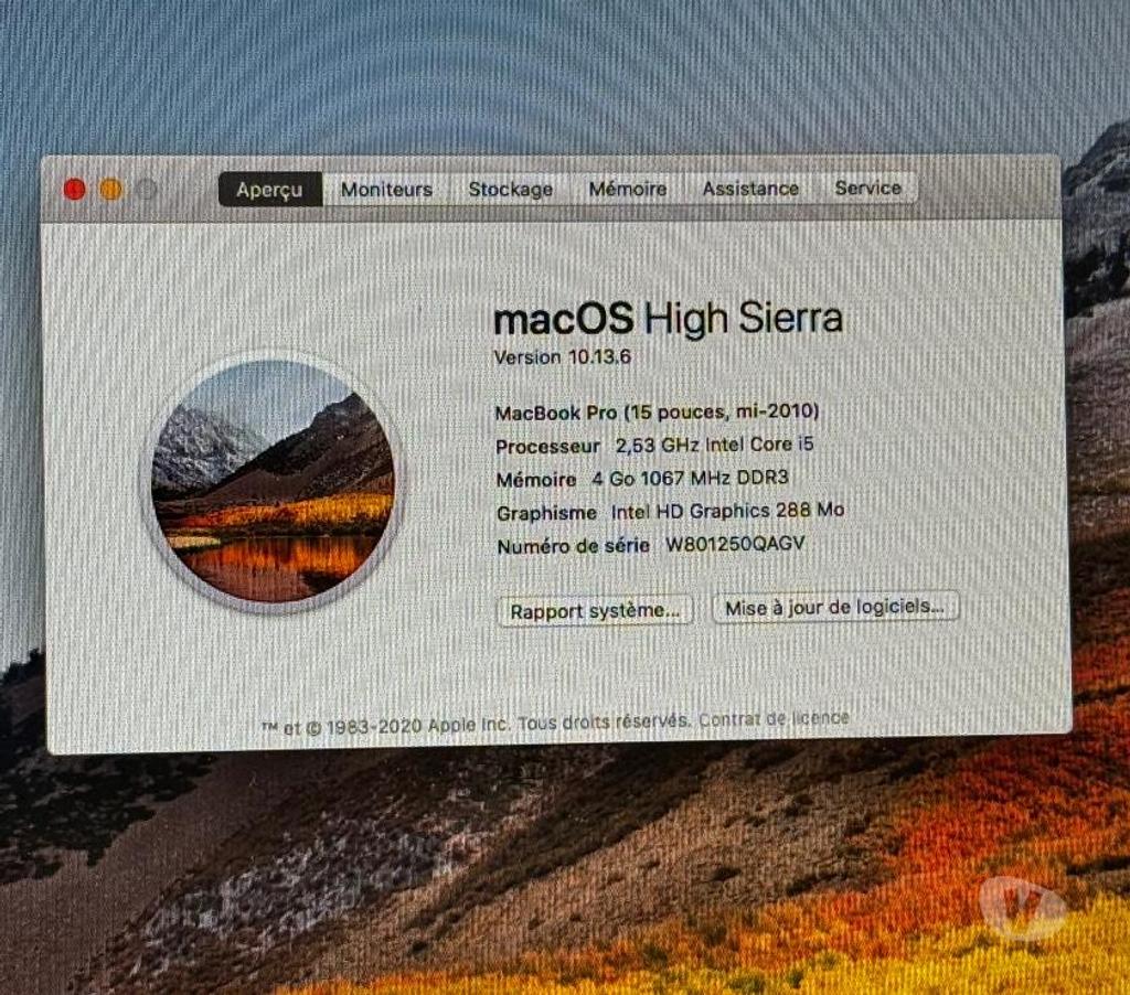 Informatique Nord Wasquehal - 59290 - Photos Vivastreet MacBook Pro 15 pouces (à réparer)