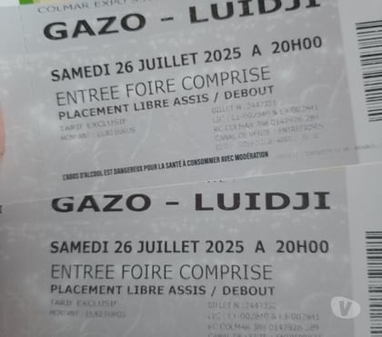 Billets spectacles Colmar Haut-Rhin - Photos Vivastreet 2 billets Gazo et Luidji