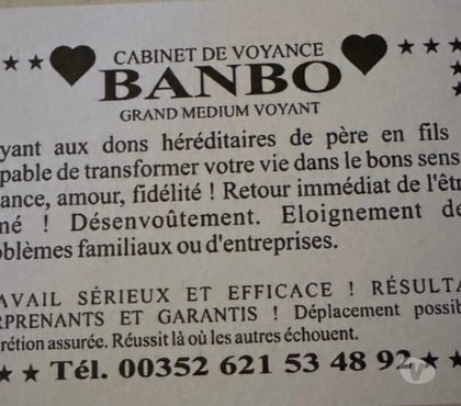 Horoscope - Voyance Bouy Luxembourg Aube - Photos Vivastreet PROFESSEUR BANBO
