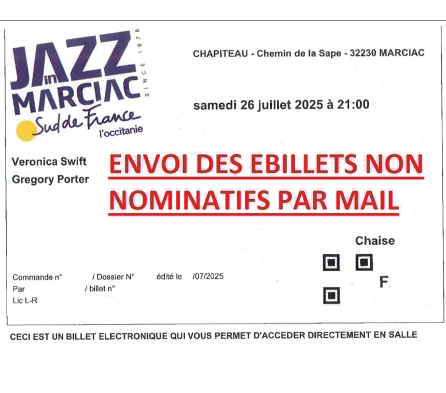 Spectacles Gers Marciac - 32230 - Photos Vivastreet 2 places pour le Festival Jazz in Marciac samedi 26 juillet
