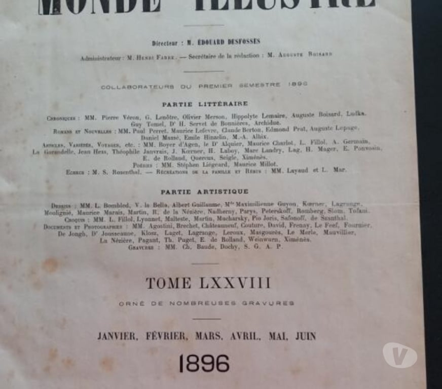 Livres occasion Cher Vierzon - 18100 - Photos Vivastreet Le monde illustré de 1896