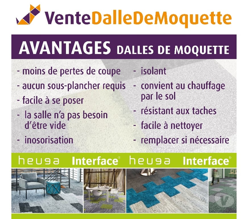 Ameublement & art de la table Nord Lille - Photos Vivastreet Mélange joyeux et coloré de dalles de moquette d'Interface