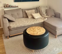Table basse originale en pneu Michelin – avec rangement