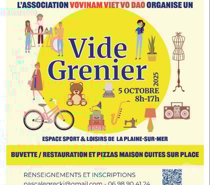 Vides greniers - Brocantes La Plaine sur Mer Loire-Atlantique - Photos Vivastreet Grand Vide-greniers du Vovinam viet Vo dao le 5 10 2025