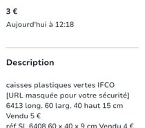 CAISSES PLASTIQUES VERTES IFCO