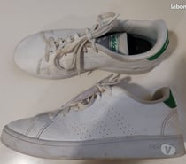 Baskets Adidas blanc et vert taille 37 1 3