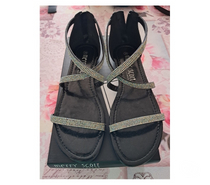 Sandale chaussures 39 neuf noire mode ete strass femme