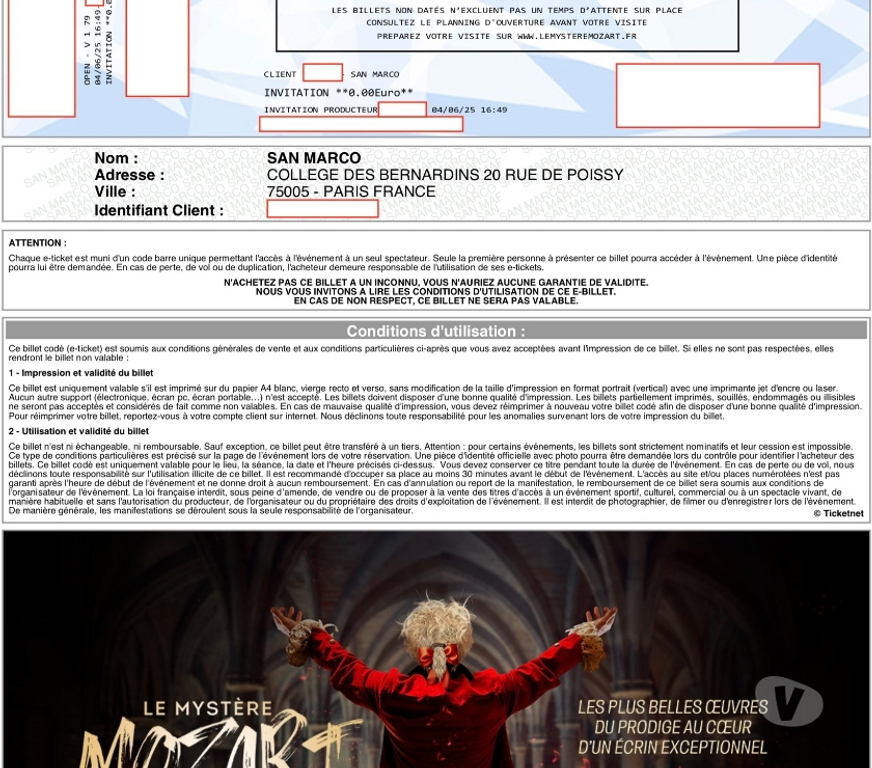 Spectacles Paris Paris 5ème ardt - 75005 - Photos Vivastreet eTicket spectacle Le Mystère de Mozart
