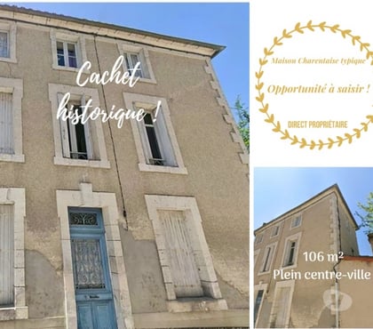 Maison à vendre Aigre Charente - Photos Vivastreet Maison de caractère – Cœur de bourg