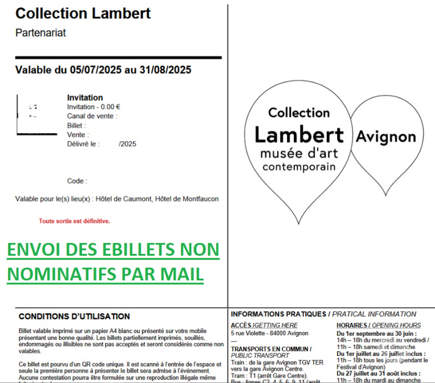 Spectacles Vaucluse Avignon - 84000 - Photos Vivastreet 2 billets pour la Collection Lambert à Avignon