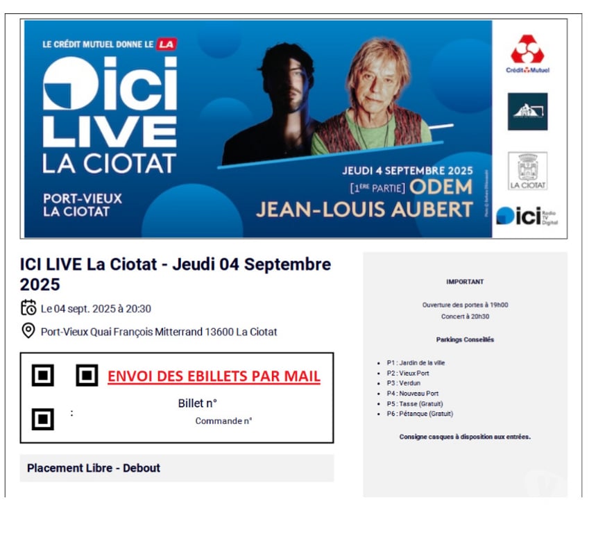 Spectacles Bouches-du-Rhône La Ciotat - 13600 - Photos Vivastreet 2 billets pour " Ici Live La Ciotat " jeudi 4 septembre