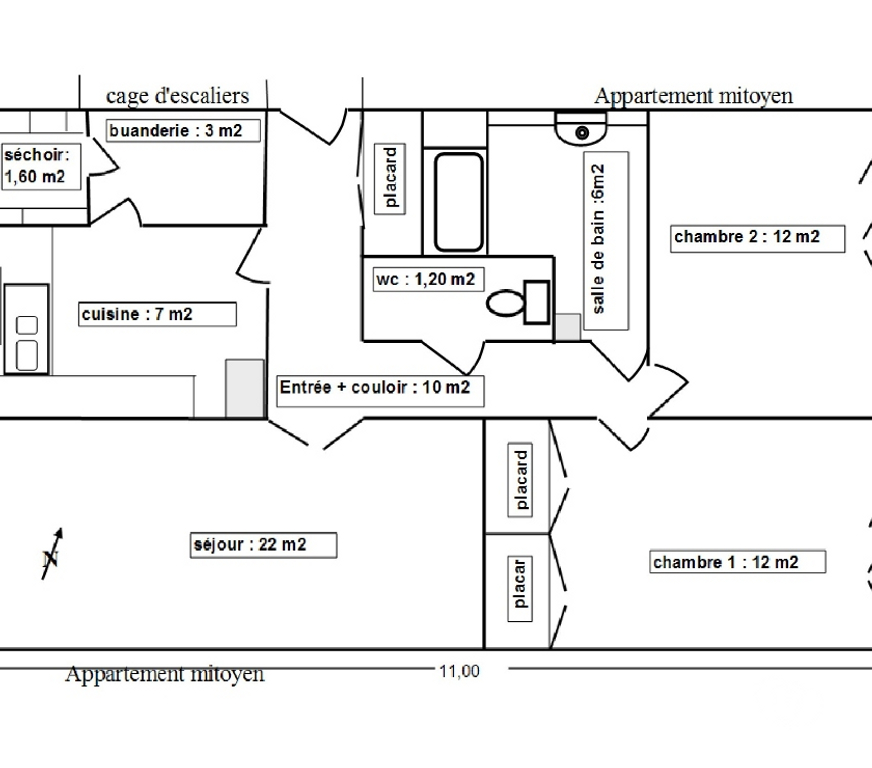 Location appartement Hérault Sete - 34200 - Photos Vivastreet A louer T3 rue des capucines Sète