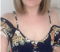 New girl…busty, blonde hair, blue eyes..naughty and ready