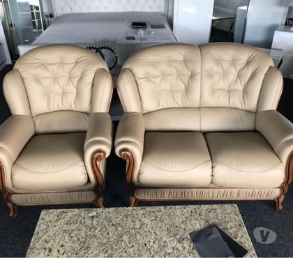 Cheap furniture Sheffield City Centre Sheffield - Photos for Sofa 2seater plus Armchair in full genuine leather col Beige
