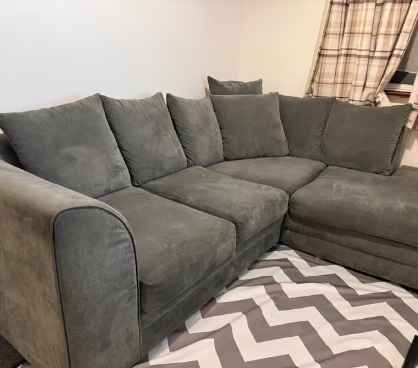 Furniture West Yorkshire Leeds - Photos for Comfortable Corner Grey Fabric Sofa – Excellent Condition